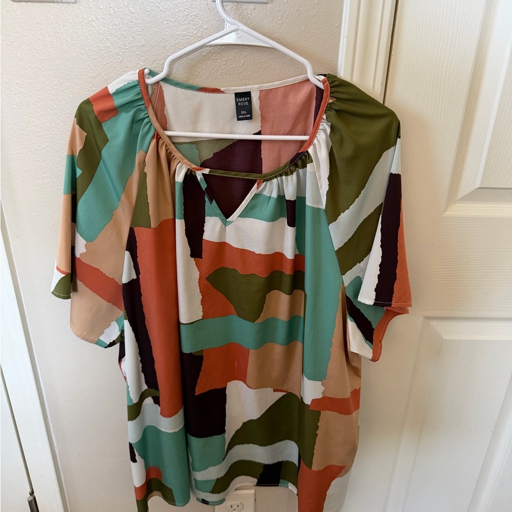 SHEIN Multicolor Abstract Blouse